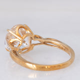 Anello da cocktail in oro giallo 9K con quarzo chiaro (3.40ct) e diamanti