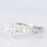Anello a fascia vintage in platino con diamanti (0.50ctw), anni ‘80