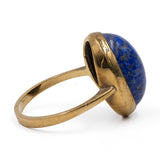 Anello vintage in oro giallo 8k con lapislazzulo