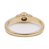Anello vintage solitario in oro giallo 14k con diamante (0,14ctw), anni '70