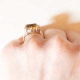 Anello Art Déco da cocktail in oro giallo 9K con quarzo citrino (7.20ct ca.), anni ‘30