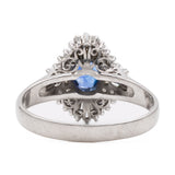 ANELLO A BALLERINA IN PLATINO CON ZAFFIRO (0.65CT) E DIAMANTI (0.65CTW), ANNI ‘90
