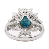 ANELLO A FIORE IN PLATINO CON ZAFFIRO AUSTRALIANO (2.26CT) E DIAMANTI (0.84CTW)