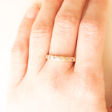 Anello gypsy in oro giallo 9K con zaffiri rosa sintetici (0.28ctw ca.), anno 2004