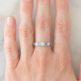 Veretta vintage in platino con alessandriti (0.43ctw) e diamanti (0.51ctw), anni ‘80/‘90