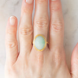 Anello vintage in oro giallo 18K con giada (8.50ct ca.), anni ‘70