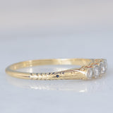 Veretta antica in oro giallo 14K e platino con diamanti di taglio vecchia Europa (0.20ctw ca.), anni ‘20