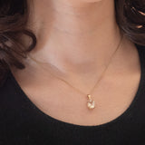 Ciondolo vintage in oro giallo 10K con eliodoro (1.80ct ca.), anni ‘70