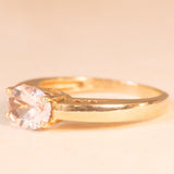 Solitario vintage in oro giallo 14K con morganite (1ct ca.), anni ‘80