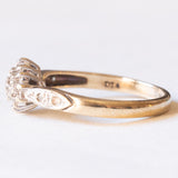 Anello vintage in oro giallo e bianco 9K con diamanti (0.15ct ca.), anni ‘70