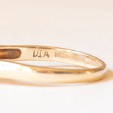 Toi et Moi vintage in oro giallo 9K con diamanti (0.10ctw ca.), anni ‘50