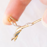 Collana vintage a forma di serpente in oro giallo e bianco 8K con diamanti, anni ‘70