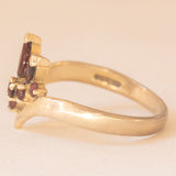 Anello vintage in oro giallo 9K con granati (0.60ctw ca.), anni ‘50
