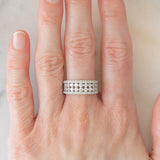 Anello a fascia vintage in platino con diamanti (1.05ctw), anni ‘70/‘80