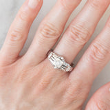 Solitario Art Déco in oro bianco 18K con diamante (0.10ct ca.), anni ‘30