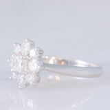 Anello a margherita in platino con diamanti (1ctw), anni ‘90