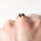 Anello a fiore antico in oro giallo 14K con granati, primi del ‘900