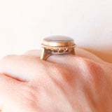 Anello vintage in oro giallo 14K con opale triplet, anni ‘60