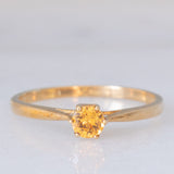 Solitario vintage in oro giallo 9K con spessartite (0.27ct ca.)