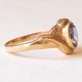 Anello vintage in oro giallo 9K con alessandrite sintetica, anni ‘80/‘90