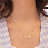 Collier moderno in oro giallo 8K e pietre bianche imitazioni di diamanti, anni ‘90