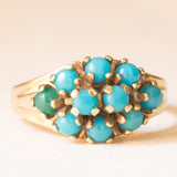 Anello vintage in oro giallo 8K con turchesi, anni ‘50