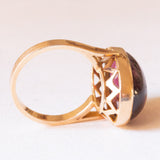 Anello da cocktail vintage in oro giallo 18K con tormalina rosa (12ct ca.), anni ‘60/‘70
