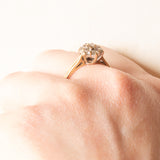 Anello a fiore in oro giallo 9K con diamanti di taglio brillante (0.40ctw ca.), anni ‘60