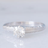 Solitario vintage in stile Art Déco in platino con diamante (0.40ct)