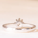 Solitario in oro bianco 18K con diamante di taglio vecchia Europa (0.35ct ca.)