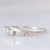 Anello vintage in oro bianco 9K con diamanti di taglio brillante (0.17ctw ca.), anni ‘90