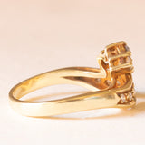 Anello vintage in oro giallo 14K con diamanti di taglio brillante (0.30ctw ca.), anni ‘70