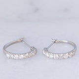 Orecchini a cerchio vintage in platino con diamanti (0.50ctw), anni ‘90/anni ‘2000