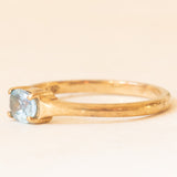 Anello solitario vintage in oro giallo 9K con topazio azzurro (0.35ct ca.), anno 1989