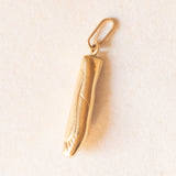 Ciondolo vintage a forma di scarpetta da ballerina in oro giallo 18K
