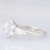 Anello a fiore vintage in platino con diamanti (1.26ctw), anni ‘80