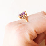 Anello da cocktail vintage in oro giallo 9K con ametista (3.80ct ca.), anno 1999
