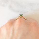Solitario vintage in oro giallo 8K con cromodiopside (1ct ca.), anni ‘80
