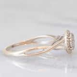 Anello vintage in oro bianco 9K con diamanti (0.15ctw ca.)