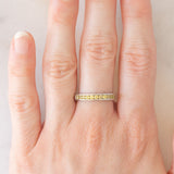 Riviera vintage in oro bianco 9K con zaffiri gialli sintetici (0.54ctw)