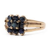 Anello vintage in oro giallo 9k con zaffiri