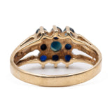 Anello vintage in oro giallo 9k con zaffiri