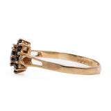 Anello vintage in oro giallo 9k con zaffiri