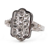 Anello vintage in oro bianco 18k con diamanti taglio rosetta (0,70ctw), anni '40