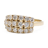 Anello vintage in oro giallo 14k con diamanti (1ctw), anni '70