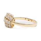 Anello vintage in oro giallo 14k con diamanti (1ctw), anni '70