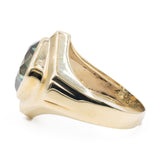 Anello vintage in oro giallo 8k con spinello verde