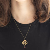 Pendente antico lavalier in oro giallo 9K con ametiste (0.35ctw ca.), anni ‘10/‘20