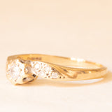 Anello vintage in oro giallo 9K con diamanti (0.10ctw ca.), anno 1995