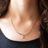Collana vintage a forma di serpente in oro giallo e bianco 8K con diamanti, anni ‘70